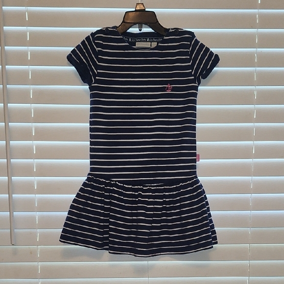 JoJo Maman Bebe Navy and White Striped Dress - Picture 1 of 4